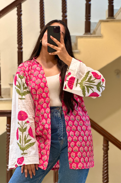 Limited edition poppy kimono