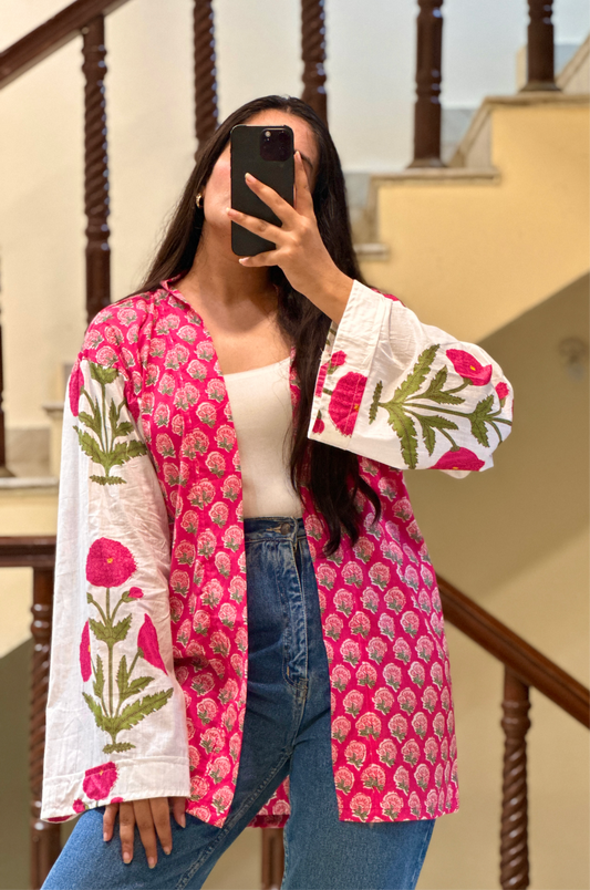 Limited edition poppy kimono