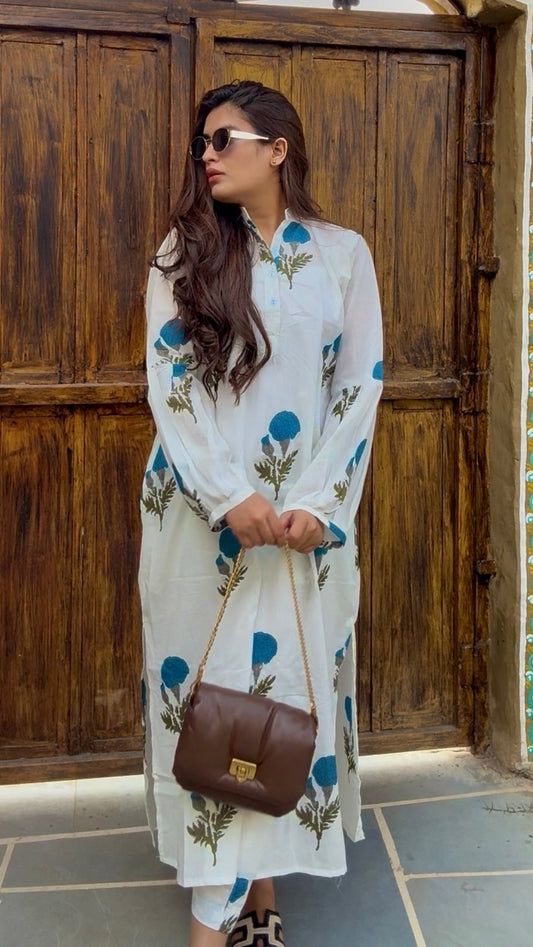 Blue jaipuri mughal cordset