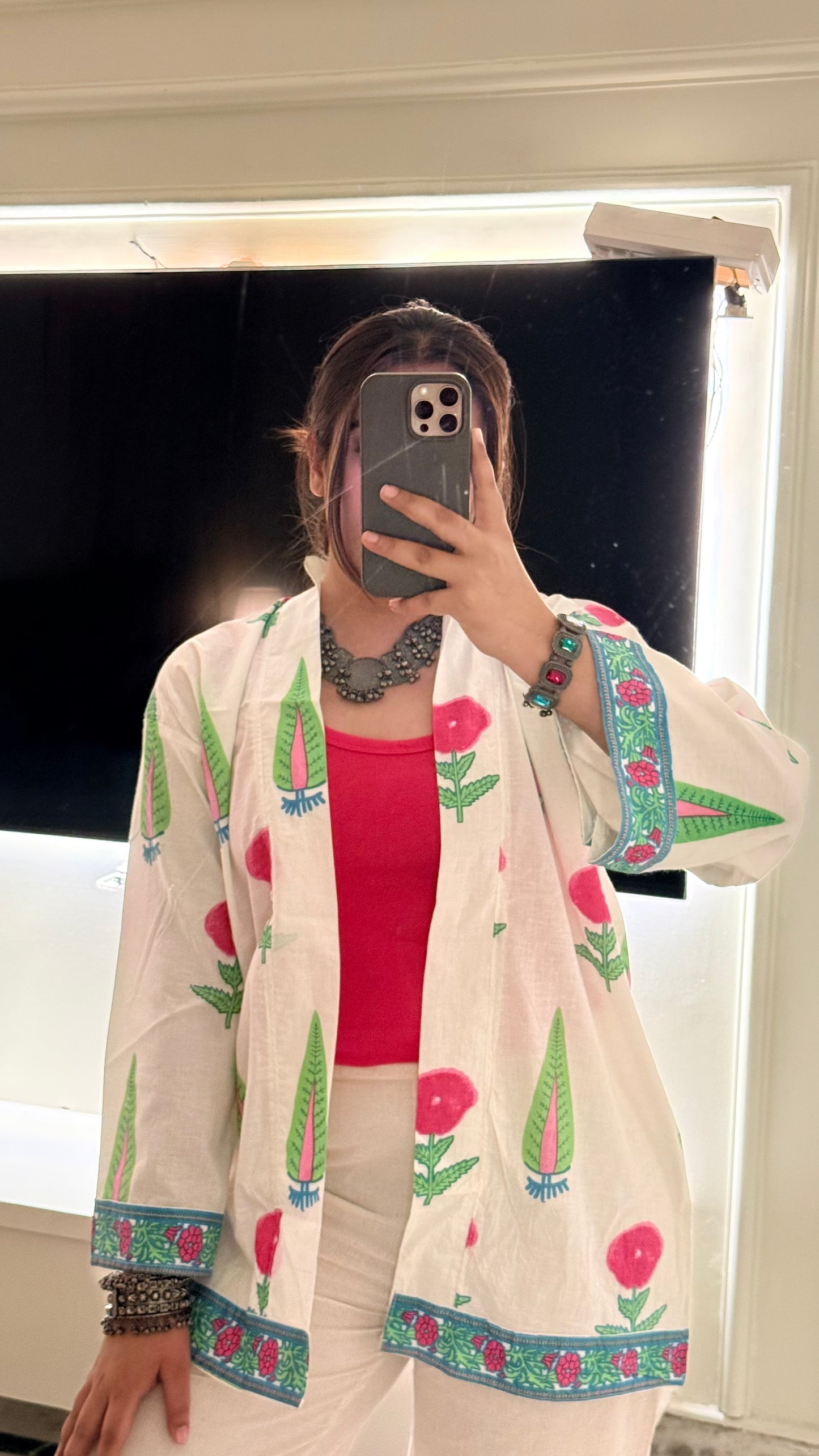 Lux edit white Mughal shrug