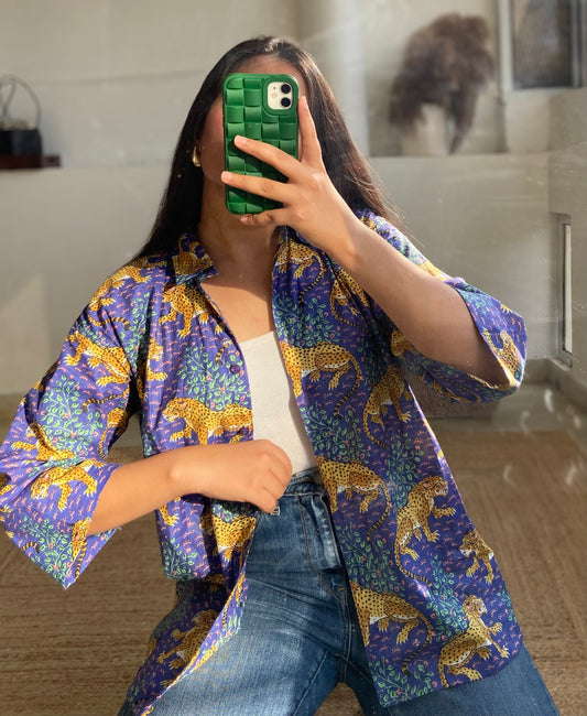PURPLE LEOPARD SHIRT
