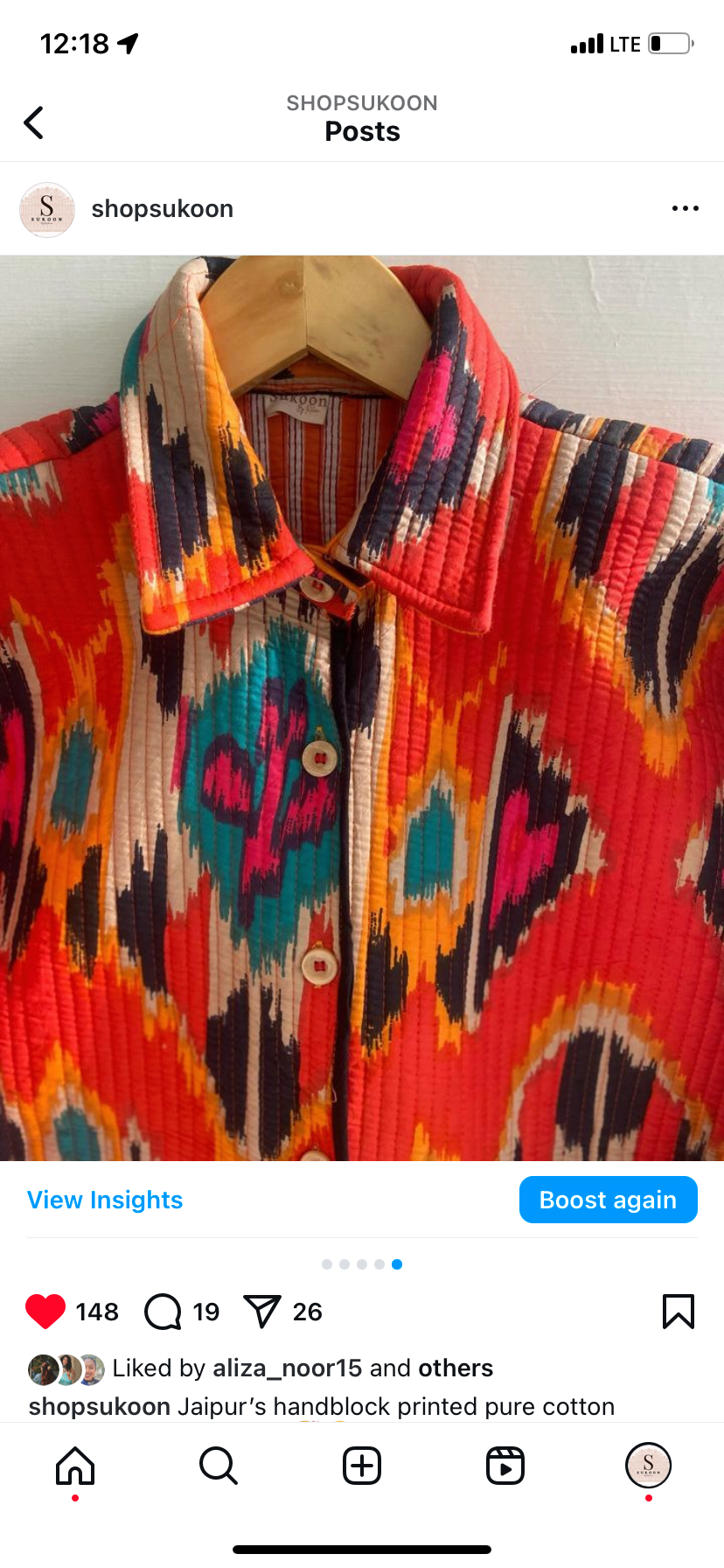 Orange ikkat shacket