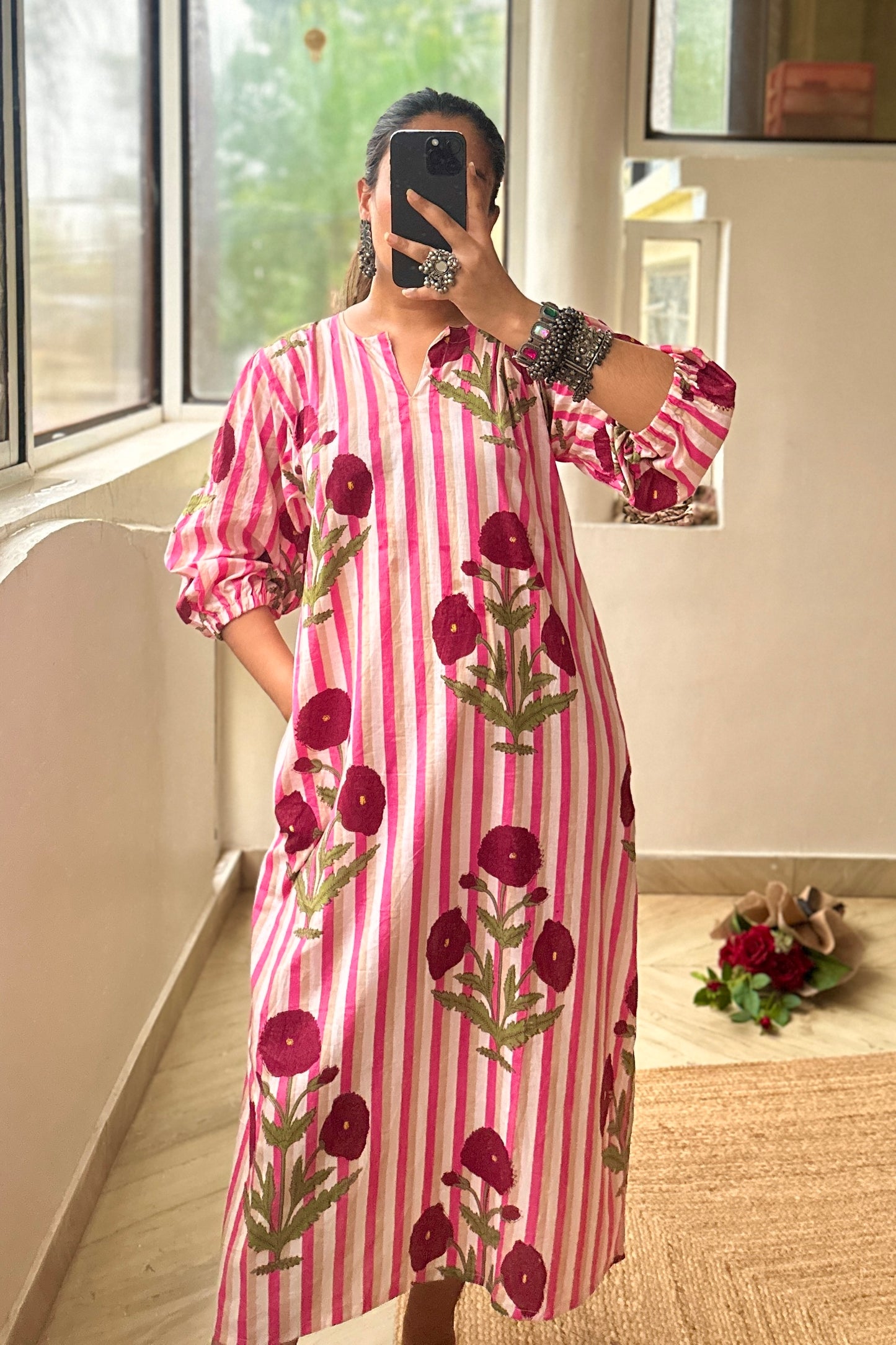 Lara Dress - poppy Rose