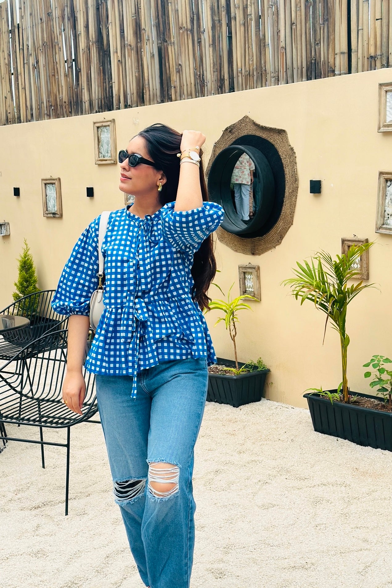 Blue Gingham Dami Top