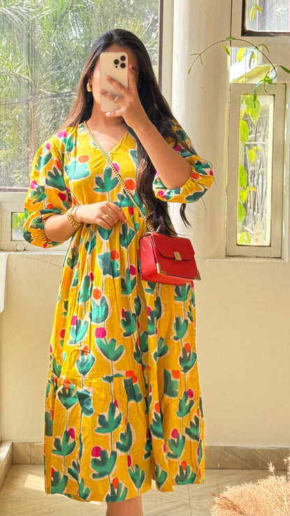 Yellow maxi dress