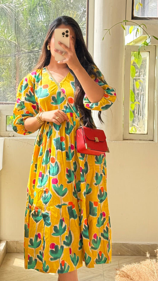 Yellow maxi dress