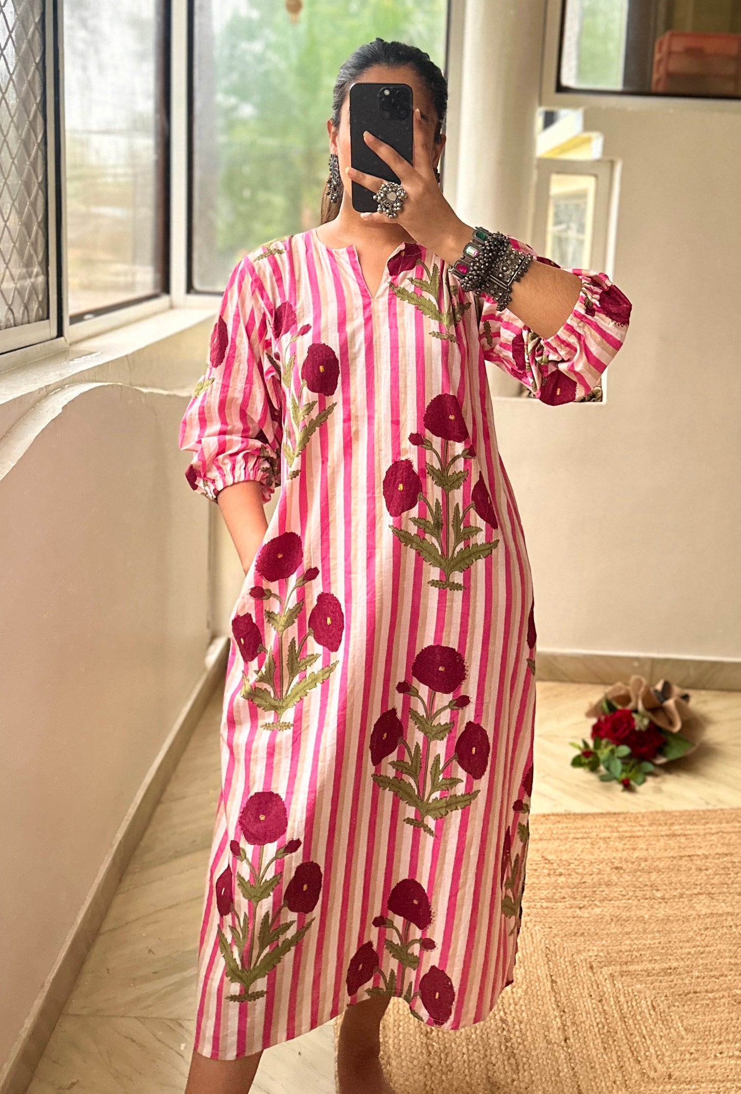 Lara Dress - poppy Rose