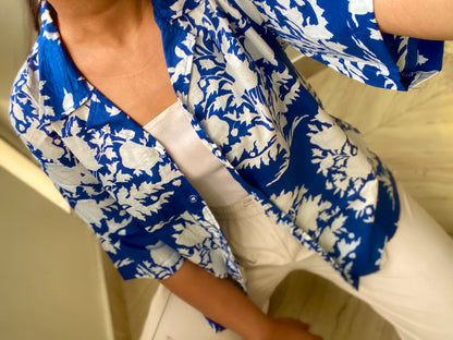 BLUE HAND BLOCK SHIRT