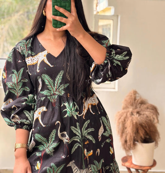 BLACK JUNGLE DRESS