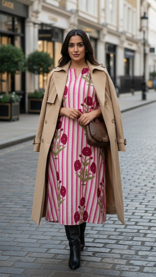 Lara Dress - poppy Rose