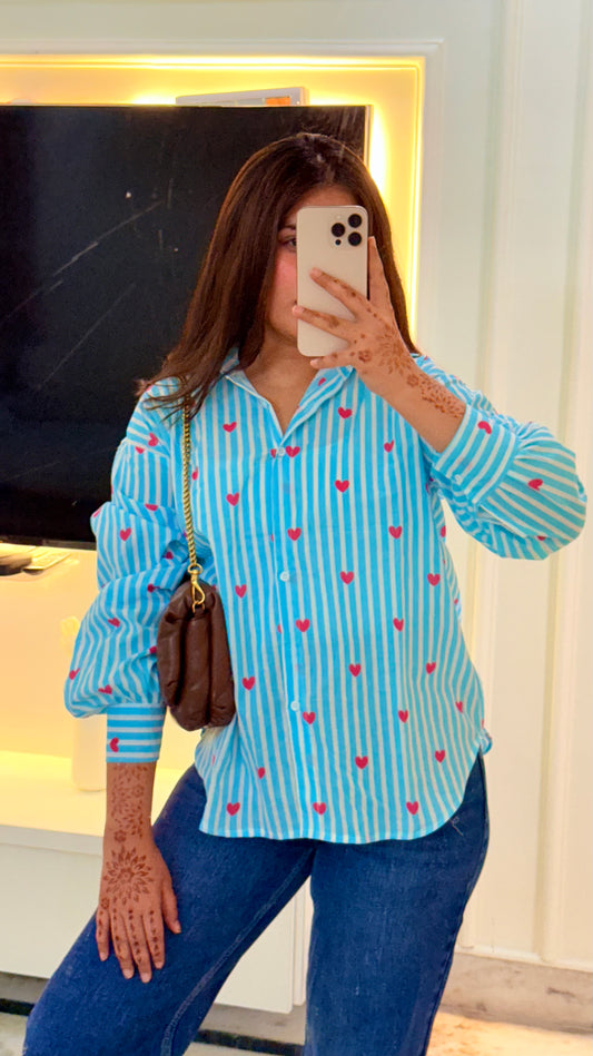 Blue heart shirt