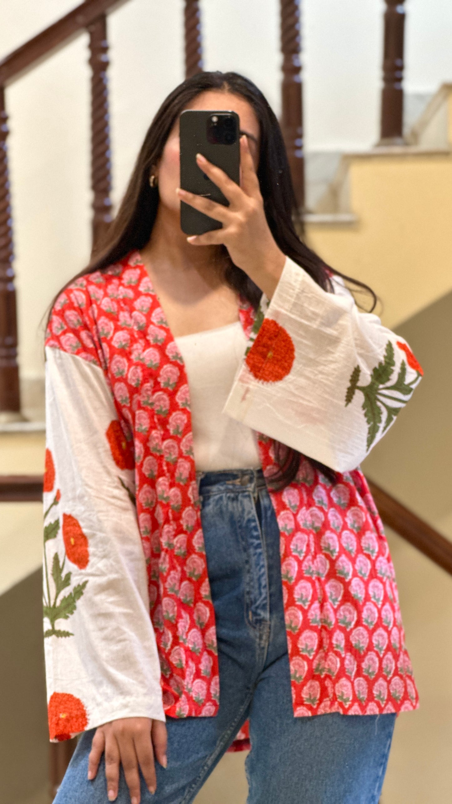 Limited edition poppy kimono