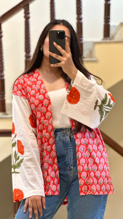 Limited edition poppy kimono