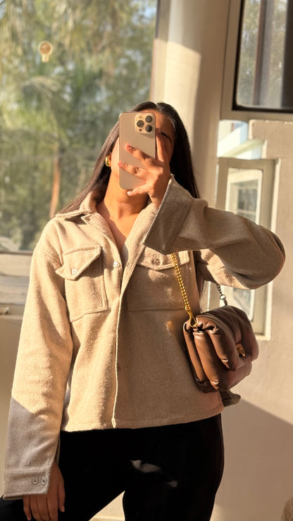 Beige shacket