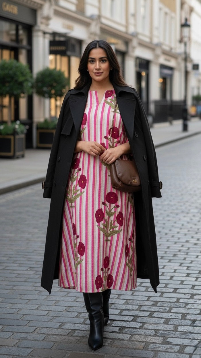 Lara Dress - poppy Rose