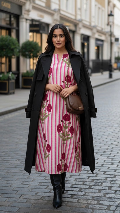 Lara Dress - poppy Rose