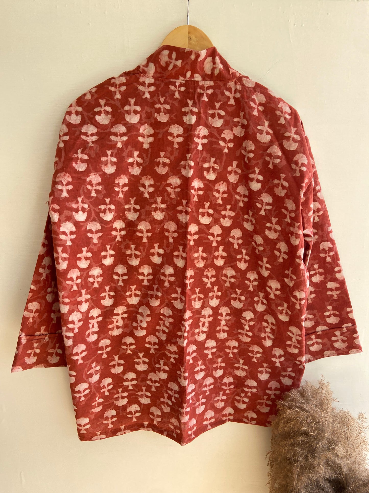Brick Red Indigo Kimono