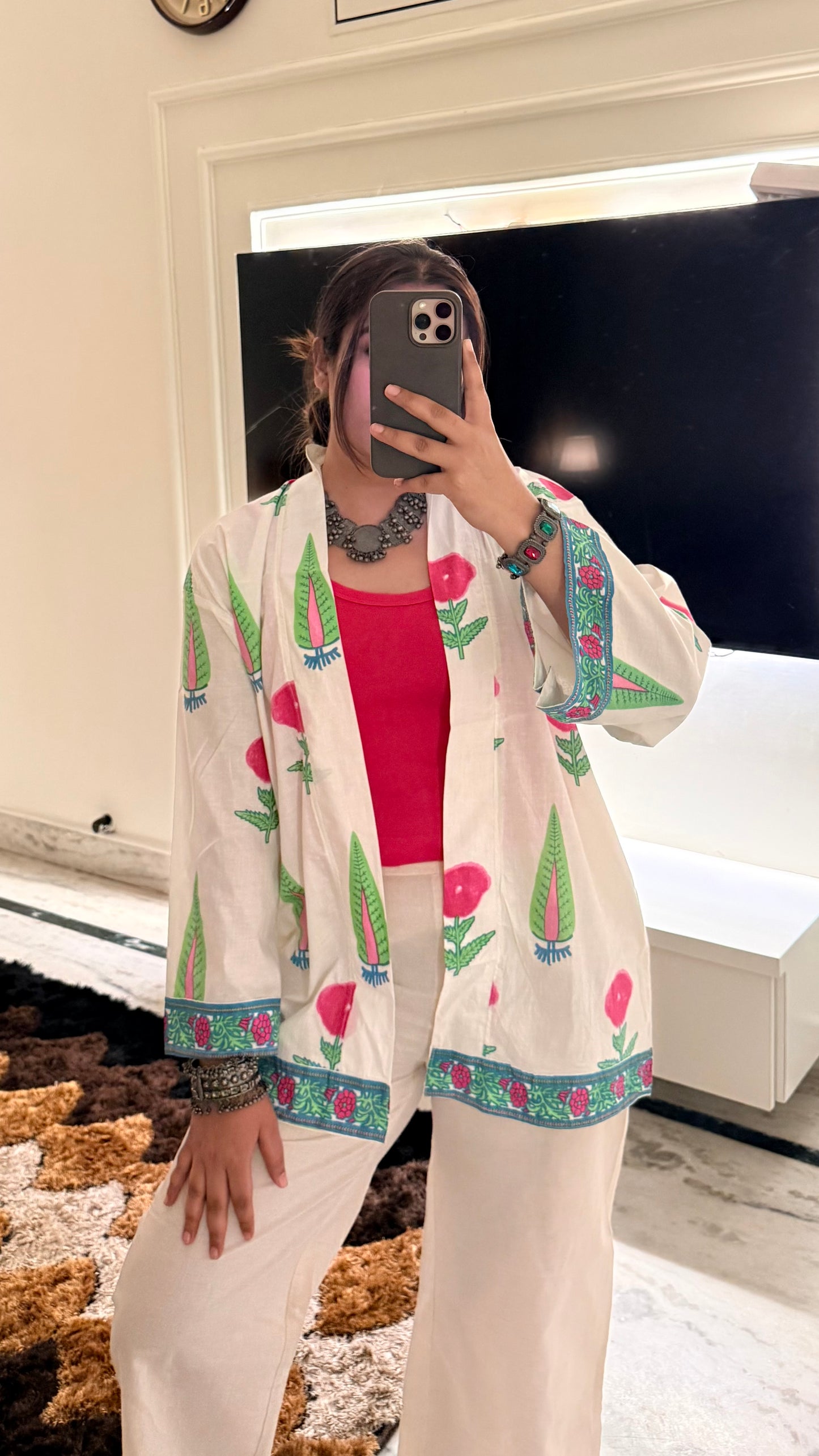 Lux edit white Mughal shrug