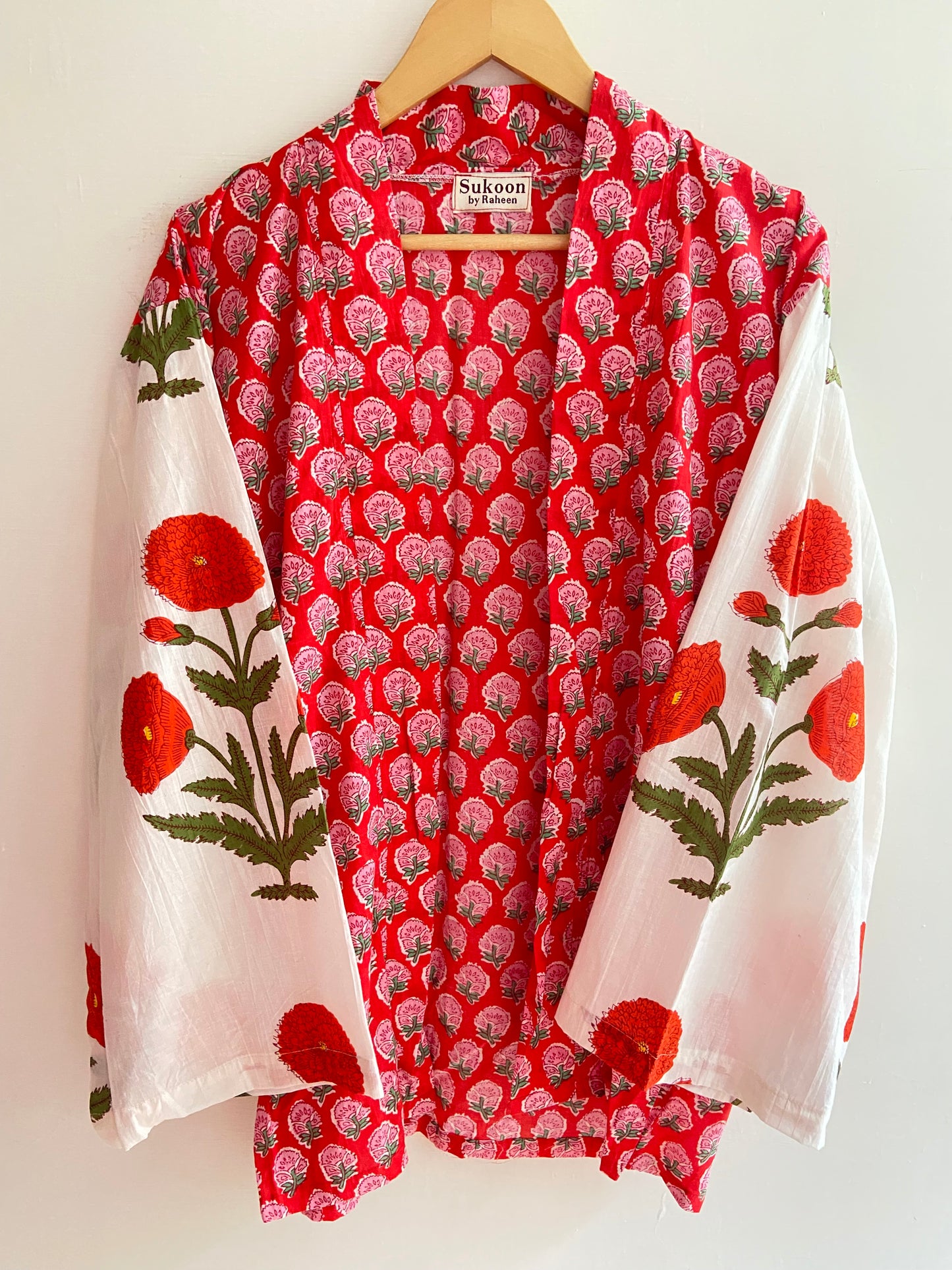 Limited edition poppy kimono