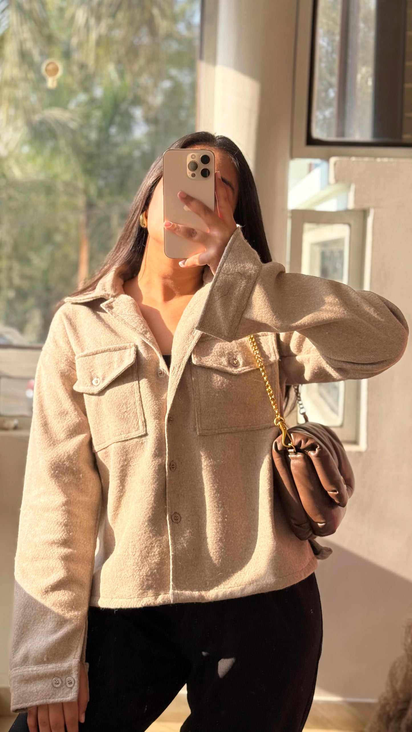 Beige shacket
