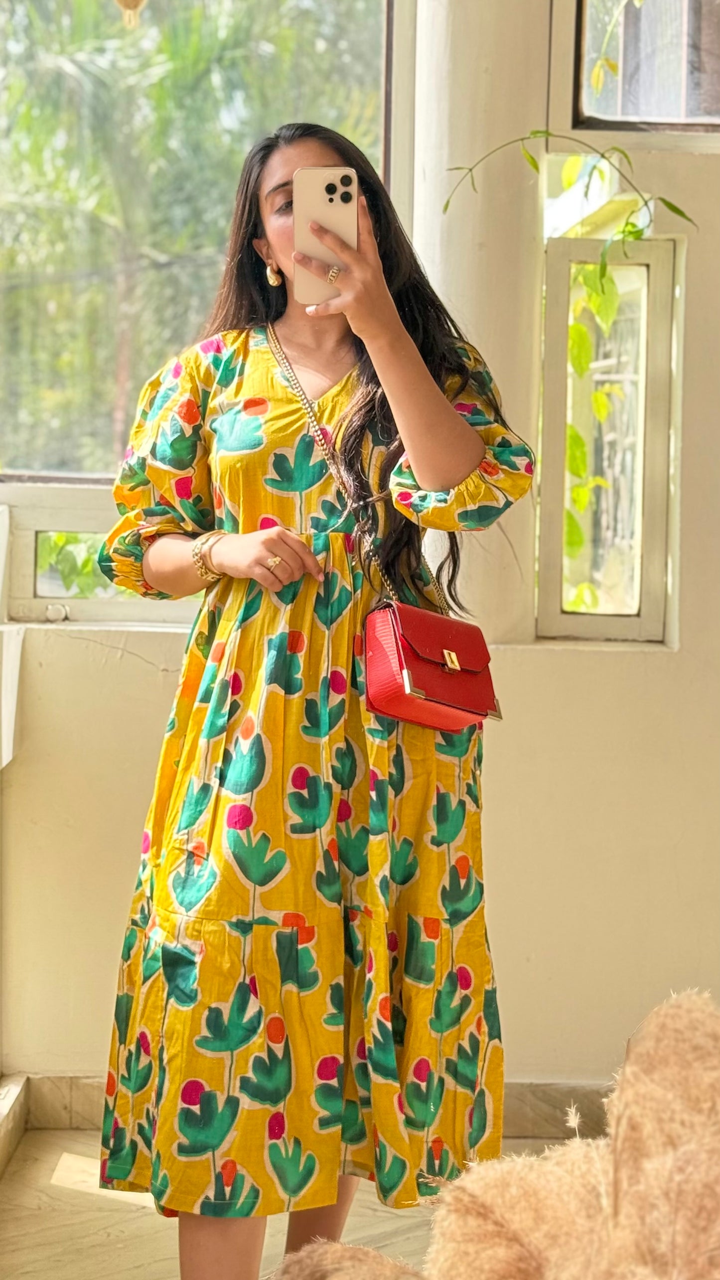 Yellow maxi dress