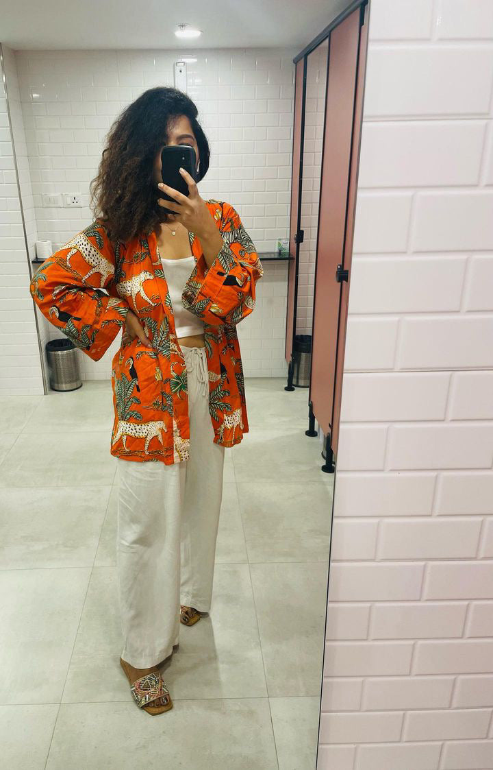 Orange Jungle Kimono