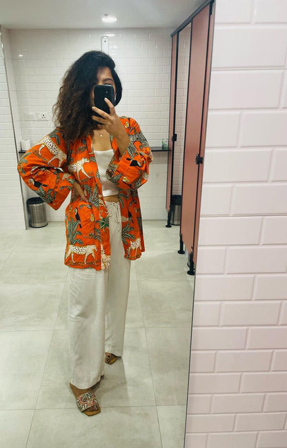 Orange Jungle Kimono