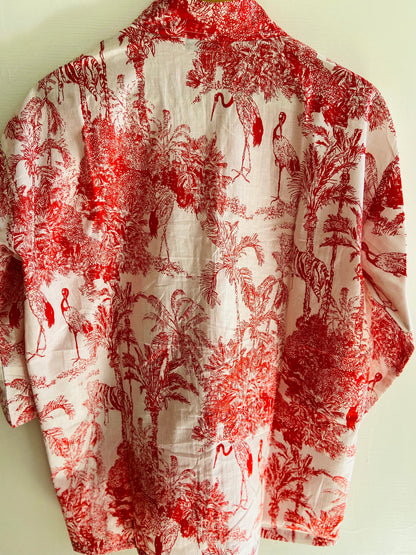 RED JUNGLE PAINTING SHIRT
