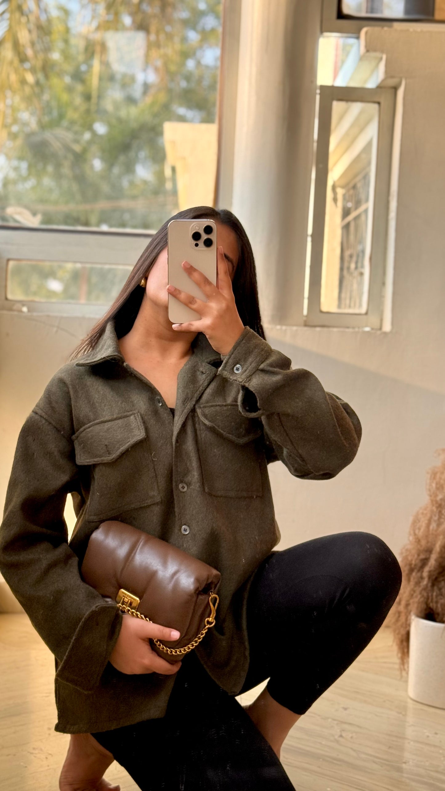 Olive shacket