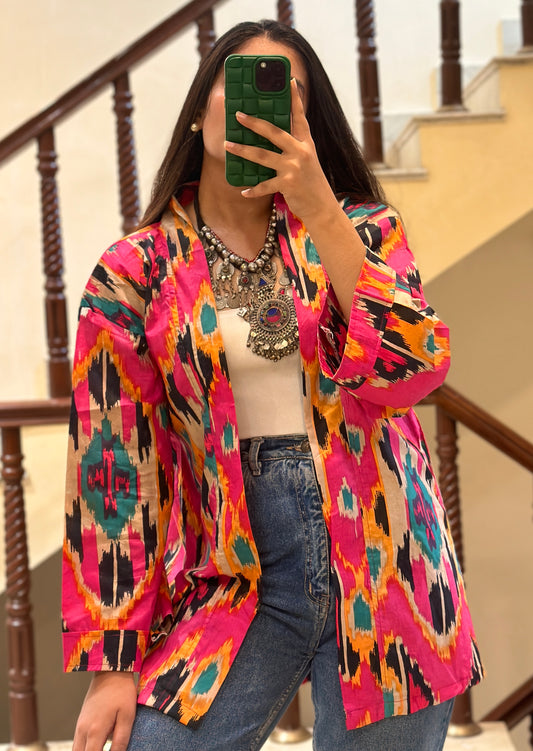 Uzbekistan ikat kimono