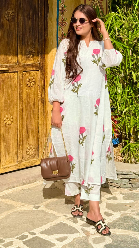 Jaipuri pink mughal cordset