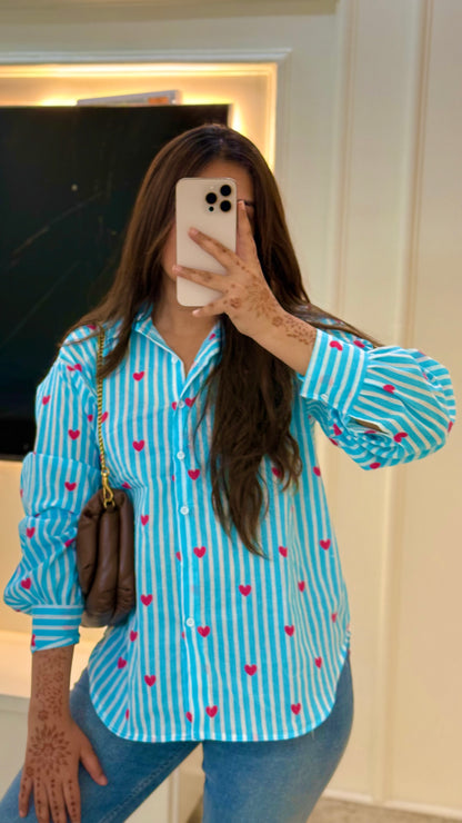 Blue heart shirt