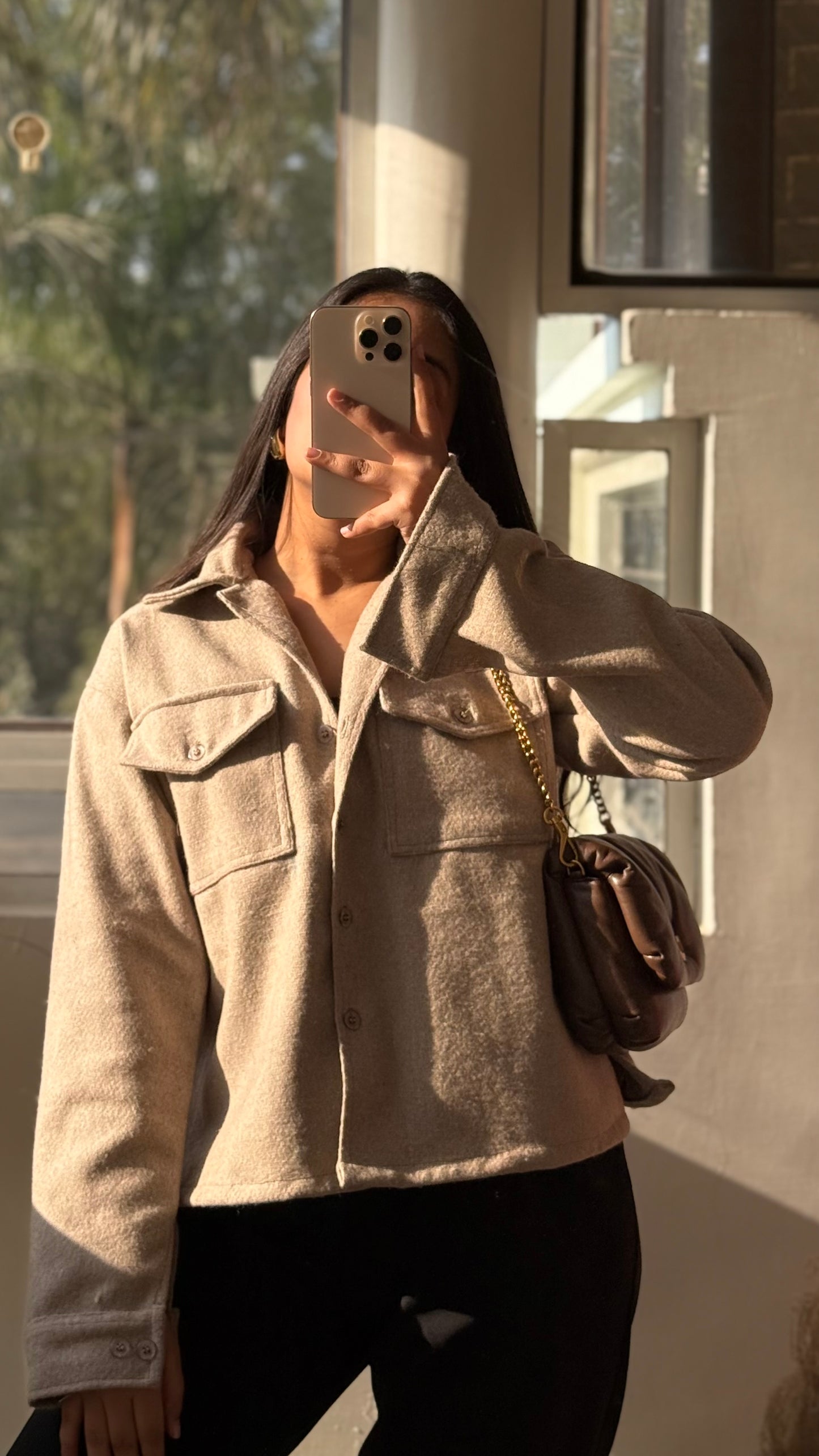 Beige shacket