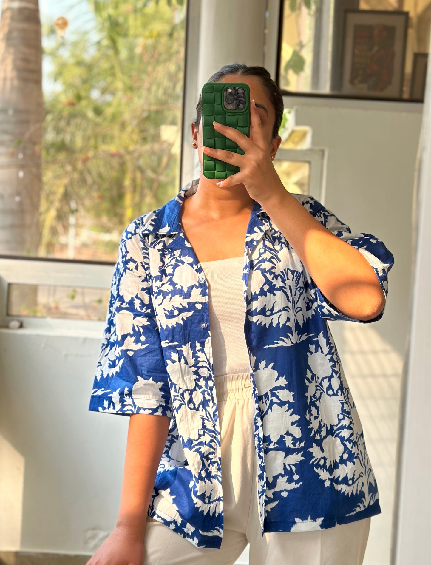 BLUE HAND BLOCK SHIRT