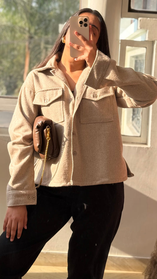 Beige shacket