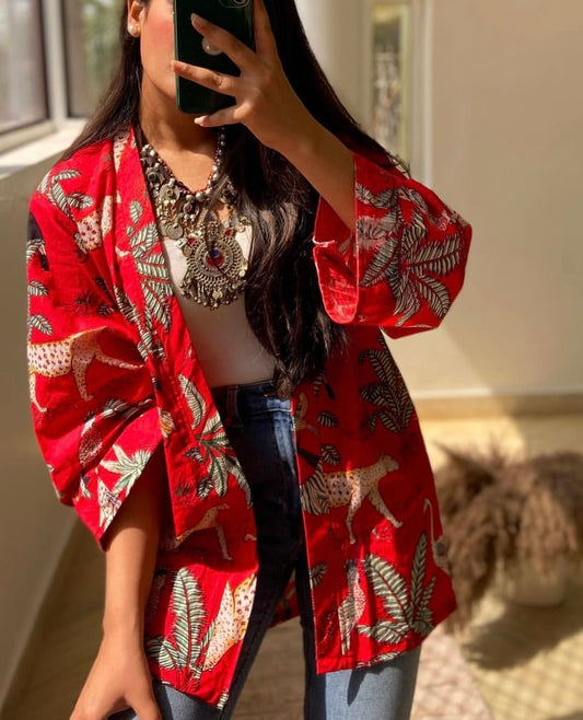 Red Jungle Kimono