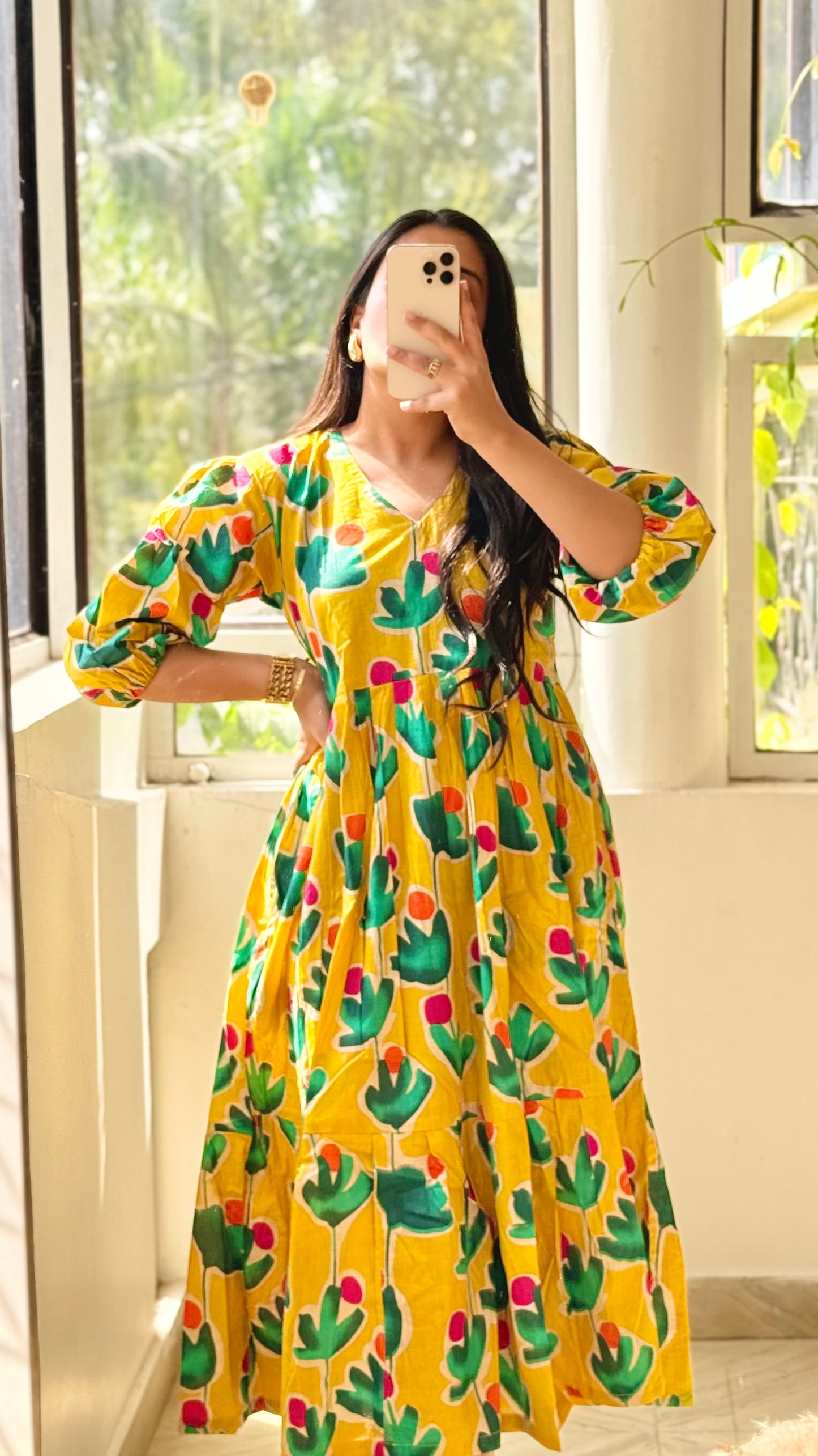 Yellow maxi dress