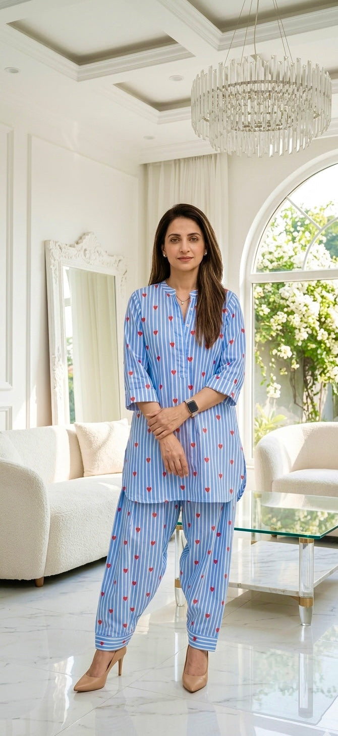Blue heart farshi set