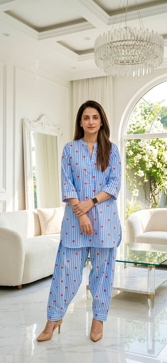 Blue heart farshi set