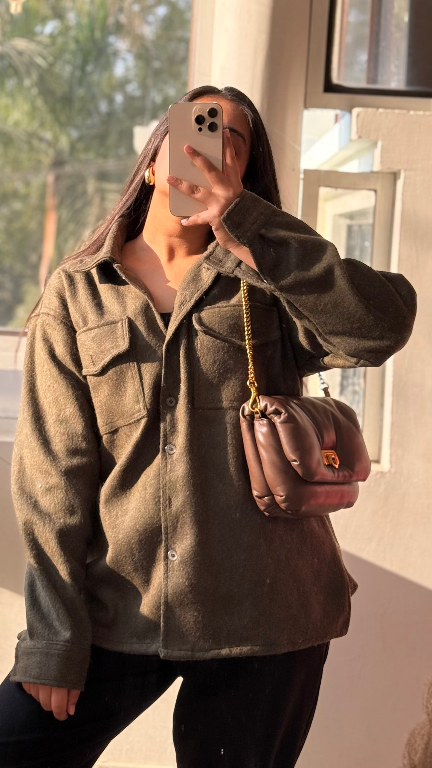 Olive shacket