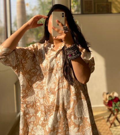 Beige Flower Co-ord Set