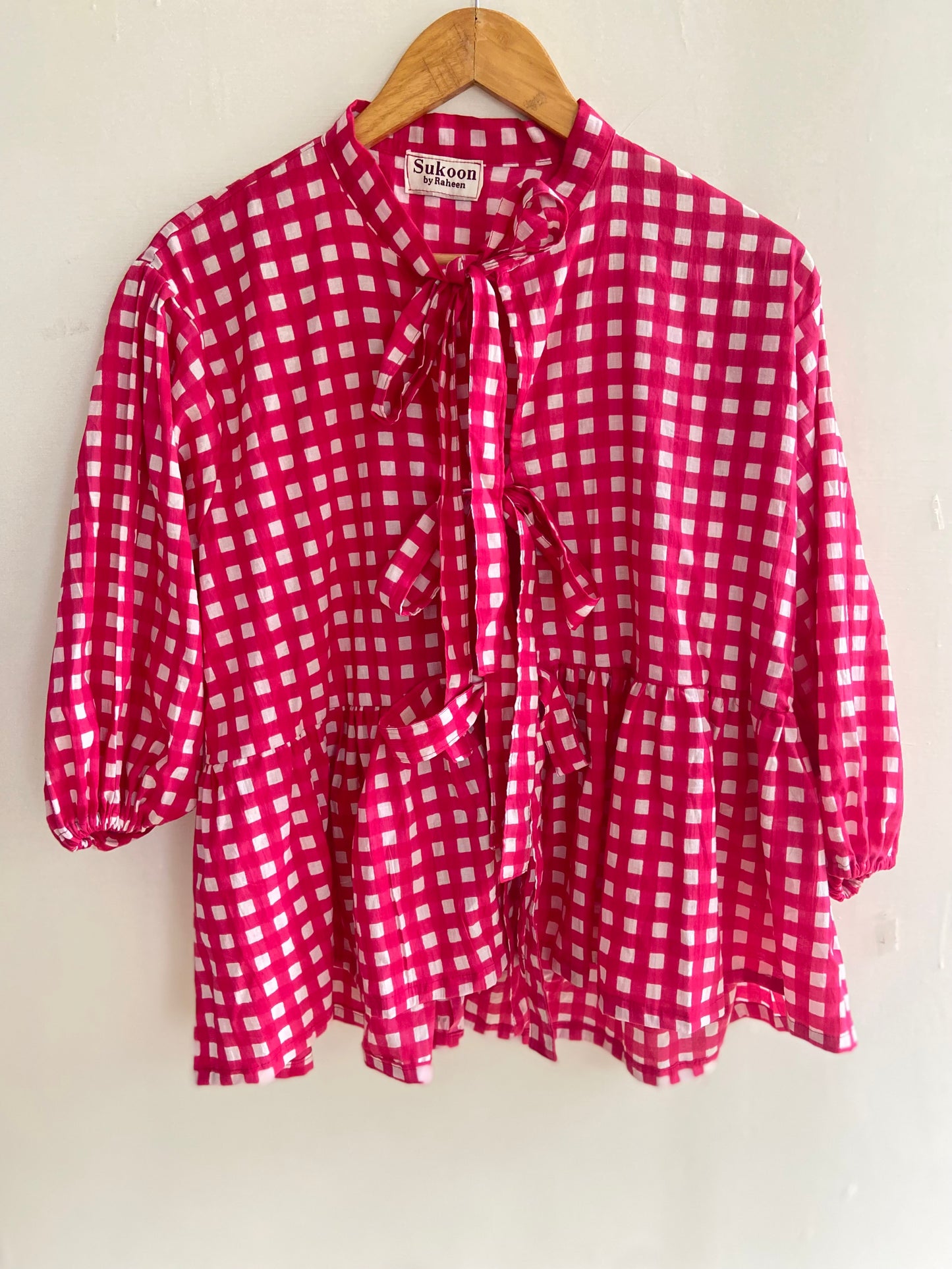 Gingham Pink Dami Top