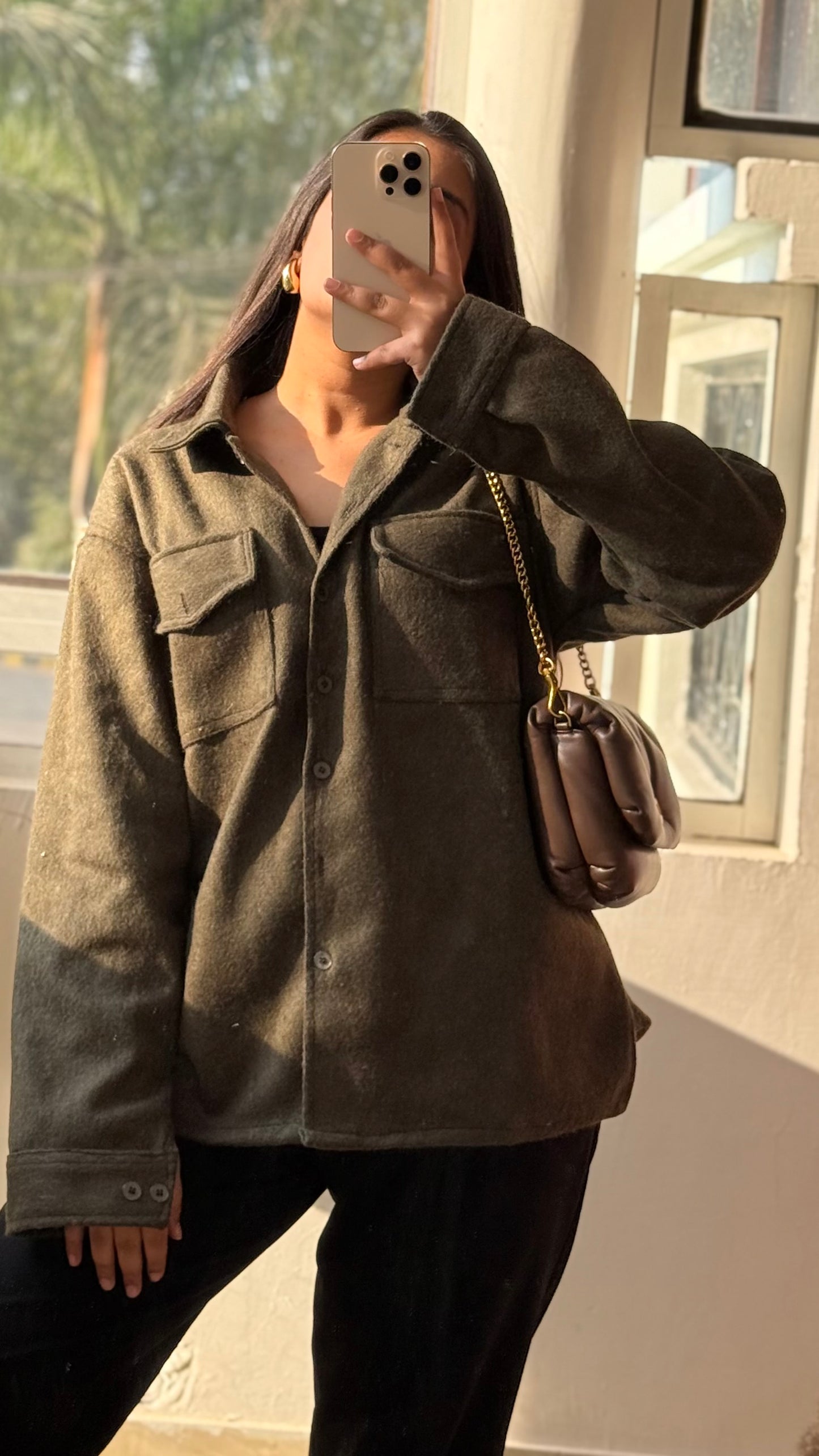 Olive shacket