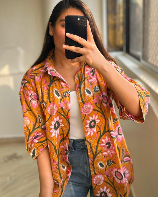 YELLOW SANGANERI SHIRT