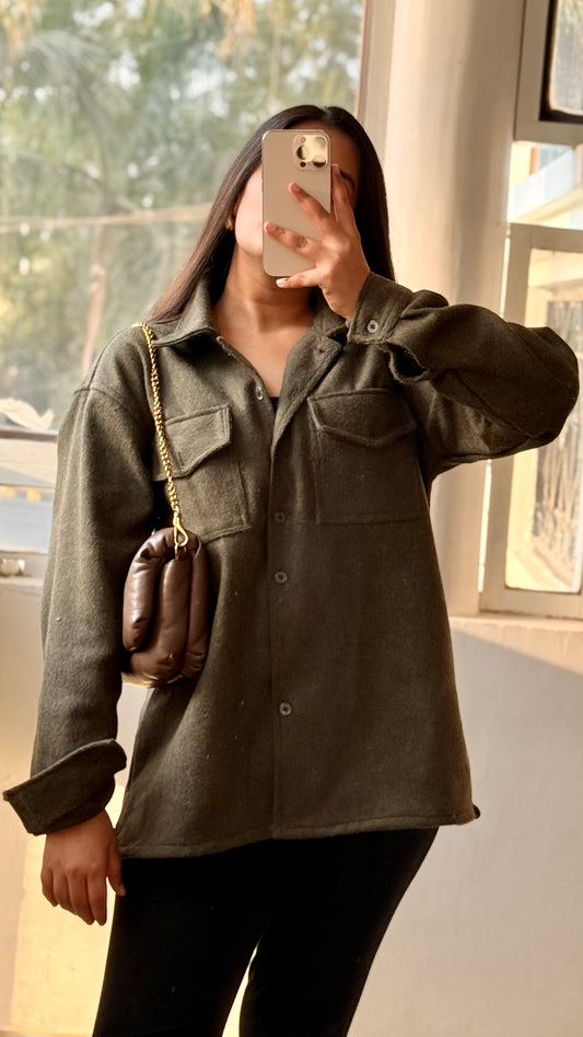 Olive shacket