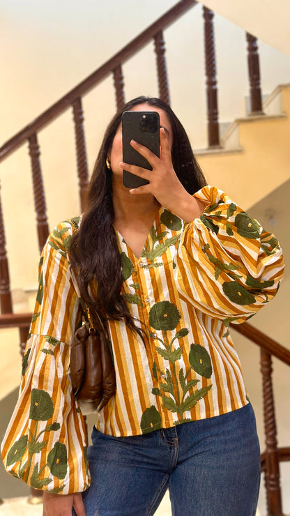 yellow poppy shirt