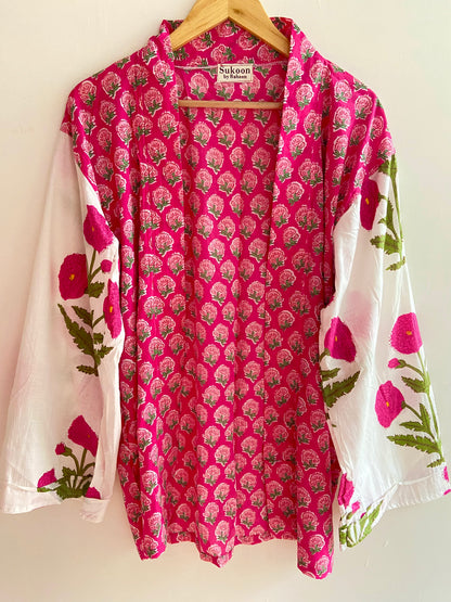 Limited edition poppy kimono