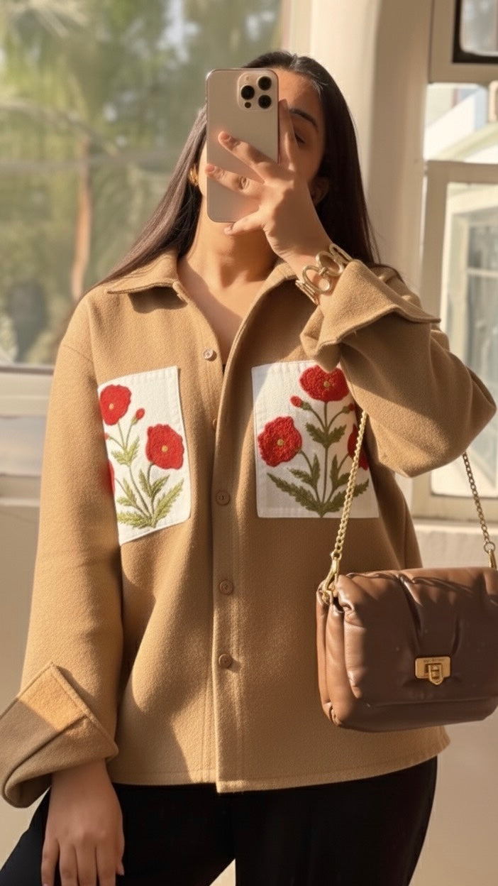 Lux edit tan shacket