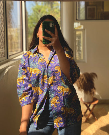 PURPLE LEOPARD SHIRT