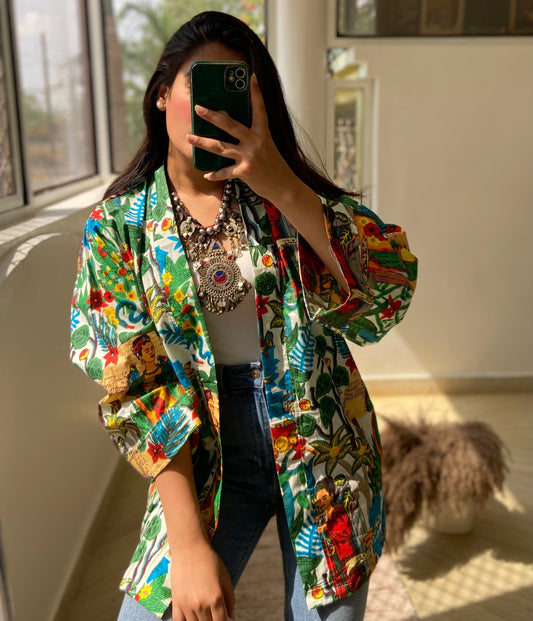 White Frida kimono